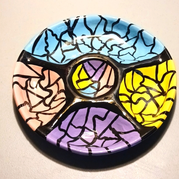 Other - Appetizer Serving Tray Vintage Ceramic Pottery Hand Crafted Art #eshopchicago